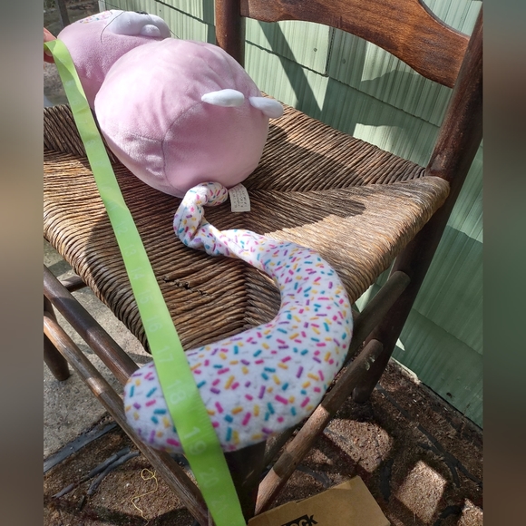 βideal toys Pink Cat Kitten Kitty Sprinkle Sitting Long tail Plush 19in - Picture 13 of 17